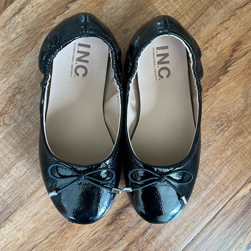 INC International Concepts Girls Black Ballet Flats